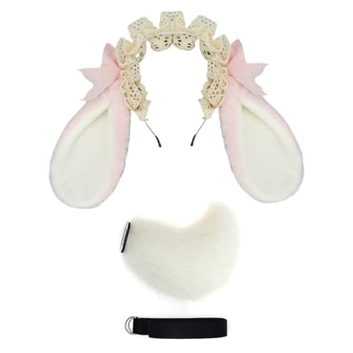 JUNNASALIKER Bunnies Ohrhaarband Bunnies Tail Bunnies Kostüm Halloween Cosplay Kostüm Bunnies Ohr JUNNASALIKER Bunnies Ohrhaarband Bunnies Tail Bunnies Kostüm Halloween Cosplay Kostüm Bunnies Ohr von JUNNASALIKER