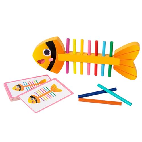 JUNNASALIKER Feinmotorik Training Holzfischknochenspielzeug Mit Farberkennungsaktivitäten Für Vorschullernen Und Spiele JUNNASALIKER Feinmotorik Training Holzfischknochenspielzeug Mit Farberkennungsaktivitäten Für Vorschullernen Und Spiele von JUNNASALIKER