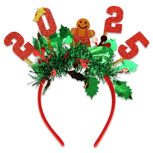 JUNNASALIKER Fröhliches Weihnachtsfeier Stirnband Mit Bunten Streifen Und Feiertagsornamenten Kopfbedeckung Zum Stylen Jeder Frisur JUNNASALIKER Fröhliches Weihnachtsfeier Stirnband Mit Bunten Streifen Und Feiertagsornamenten Kopfbedeckung Zum Stylen Jeder Frisur von JUNNASALIKER