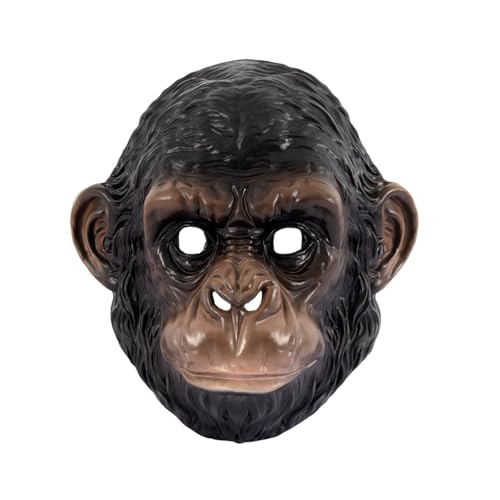 JUNNASALIKER Halloween Monkey Cosplay Vollgesichts Black Mythosed Maske Für Männer Frauen Halloween Masquerade Cosplay Party von JUNNASALIKER