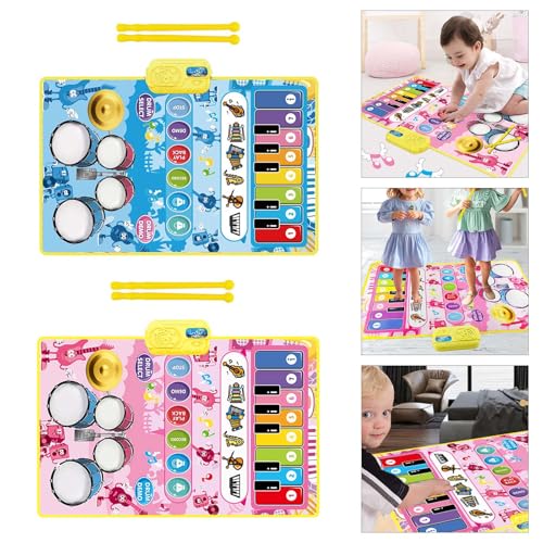 JUNNASALIKER Kinderklavier Keyboard Spielmatte Mit Doppelinstrumentenmodi Musical Educational Toy Für Aktive Kinder JUNNASALIKER Kinderklavier Keyboard Spielmatte Mit Doppelinstrumentenmodi Musical Educational Toy Für Aktive Kinder von JUNNASALIKER