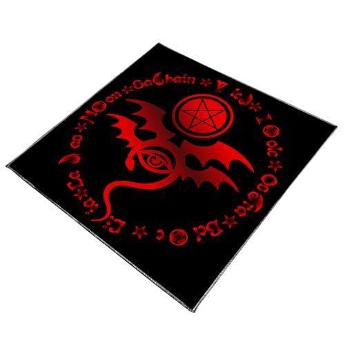 JUNNASALIKER Künstlerische Symbol Drucktarots Matten Waschbare Portables Tarots Wahrsagertuch Für Kristallgitter Und Meditationen von JUNNASALIKER