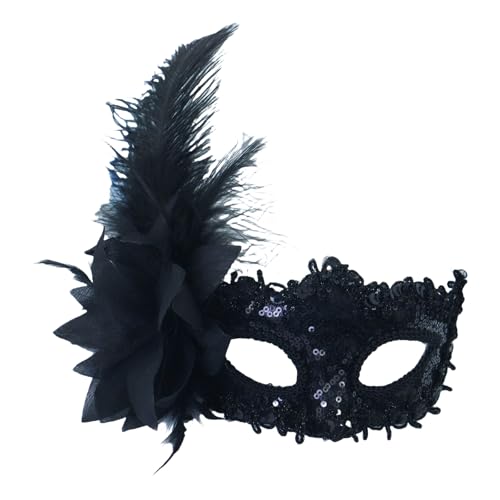 JUNNASALIKER Maskerade Maske Gefiederte Maske Halloween Party Augenmaske Für Frauen Halloween Party Maskerade Kostümzubehör von JUNNASALIKER