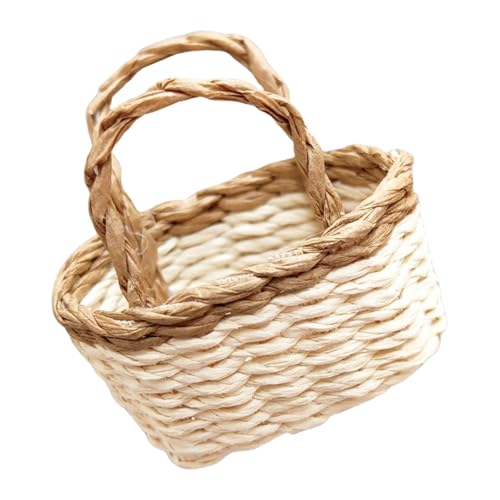 JUNNASALIKER Miniaturpuppenhäuser Gewebter Korb 1/12 Skala Für Dollhouses Playset Wickerwork Punnet Wicker Punnet von JUNNASALIKER