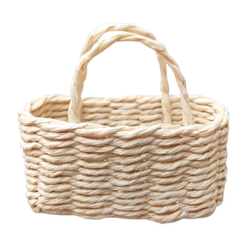 JUNNASALIKER Miniaturpuppenhäuser Gewebter Korb 1/12 Skala Für Dollhouses Playset Wickerwork Punnet Wicker Punnet von JUNNASALIKER