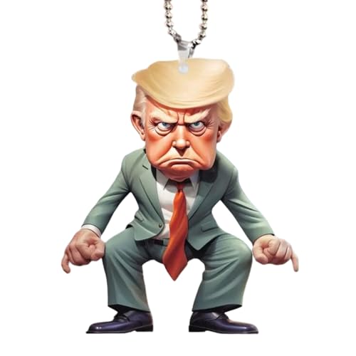 JUNNASALIKER Präsident Schlüsselanhänger Für Autoschlüssel Acryl Schlüsselbund Anhänger Für Autoschlüssel Rucksack Anhänger Neuheit Gadget Keyring von JUNNASALIKER