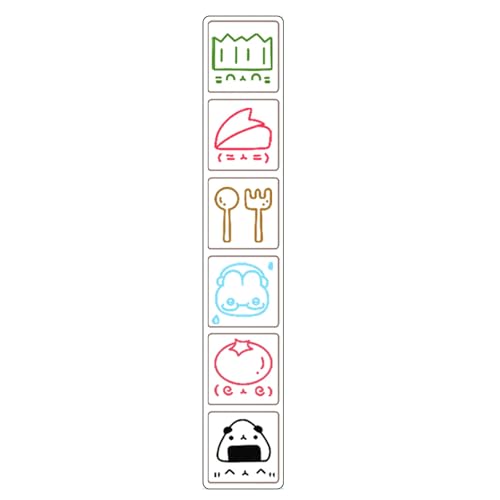 JUNNASALIKER Six Muster Journal Stempel Für Kreative Scrapbooking Und Personalisierungsplaner Dekorative Cartoon Briefmarken Zum Handwerk von JUNNASALIKER