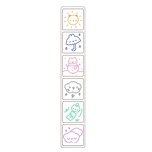 JUNNASALIKER Six Muster Journal Stempel Für Kreative Scrapbooking Und Personalisierungsplaner Dekorative Cartoon Briefmarken Zum Handwerk von JUNNASALIKER