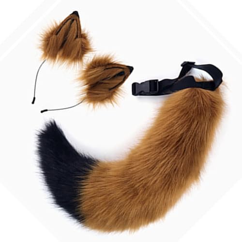 JUNNASALIKER Wolf Ohren Stirnband Mit Schwanzfüchsen Wolf Ohren Und Heckset Halloween Cosplay Party Foxes Kostümzubehör Kind Erwachsener JUNNASALIKER Wolf Ohren Stirnband Mit Schwanzfüchsen Wolf Ohren Und Heckset Halloween Cosplay Party Foxes Kostümzubehör Kind Erwachsener von JUNNASALIKER