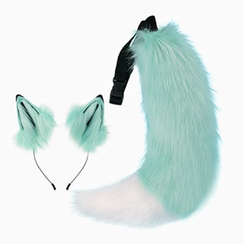 JUNNASALIKER Wolf Ohren Stirnband Mit Schwanzfüchsen Wolf Ohren Und Heckset Halloween Cosplay Party Foxes Kostümzubehör Kind Erwachsener JUNNASALIKER Wolf Ohren Stirnband Mit Schwanzfüchsen Wolf Ohren Und Heckset Halloween Cosplay Party Foxes Kostümzubehör Kind Erwachsener von JUNNASALIKER