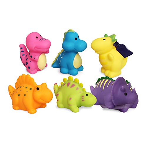 JAYSRIS Badespielzeug,Dinosaurier Badespielzeug(6 PCS),Baby Soft Bath Time Spielzeug Badewanne Lernen Dinosaurier Badespielzeug und Badespielzeug für Kleinkinder von JAYSRIS