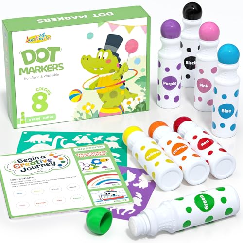 JUPITEARTH 8 Colors Dot Markers for Toddlers von JUPITEARTH