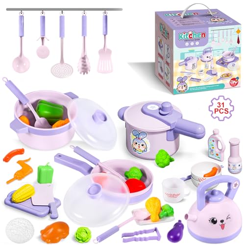 JUQG 31Pcs Küchenzubehör für Kinder, Koch Rollen Spielspielzeug, küchenspielzeug mit Töpfen und Pfannen, Das Backspielzeugset für Kinder ist für Jungen und Mädchen ab 3 Jahren Geeignet JUQG 31Pcs Küchenzubehör für Kinder, Koch Rollen Spielspielzeug, küchenspielzeug mit Töpfen und Pfannen, Das Backspielzeugset für Kinder ist für Jungen und Mädchen ab 3 Jahren Geeignet von JUQG