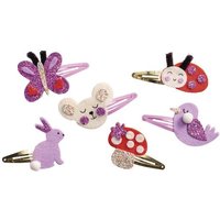 Glitzernde Haarspangen – Bastelset mit Gartentieren (6 Schmuckstücke) von JURATOYS