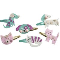 Glitzernde Haarspangen – Bastelset mit Haustieren (6 Schmuckstücke) von JURATOYS