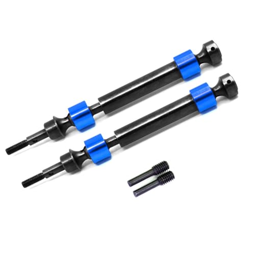 1 Paar Stahl CVD Antriebswelle Achse RC Upgrade Teile für TRAXXAS 1/10 MAXX 4S 89706-4 RC Auto (blau) von JUSHIDE