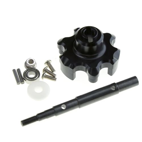 Aluminiumlegierung + Stahl, gerader Schaft, Hauptzahnsitzhülse, RC-Upgrade-Teile für TRAXXAS 1/5 X-MAXX 6S 8S RC Auto (schwarz) von JUSHIDE
