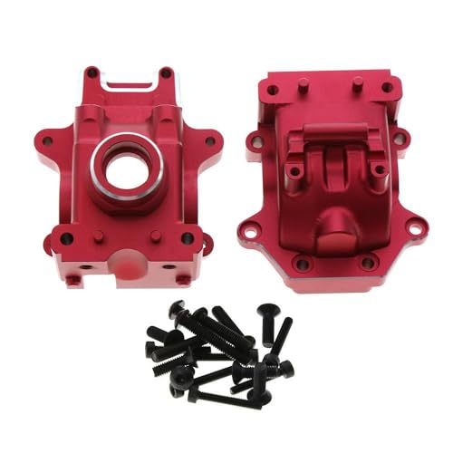Aluminiumlegierung Wave Box Shell Getriebeabdeckung RC Upgrade Teile für Traxxas 1/8 4WD SLEDG RC Auto (rot) von JUSHIDE