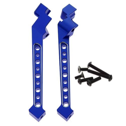 Hinteres Fahrgestell aus Aluminiumlegierung, linke und rechte Strebe, RC-Upgrade-Teile für Traxxas 1/8 4WD SLEDG RC Auto (blau) von JUSHIDE