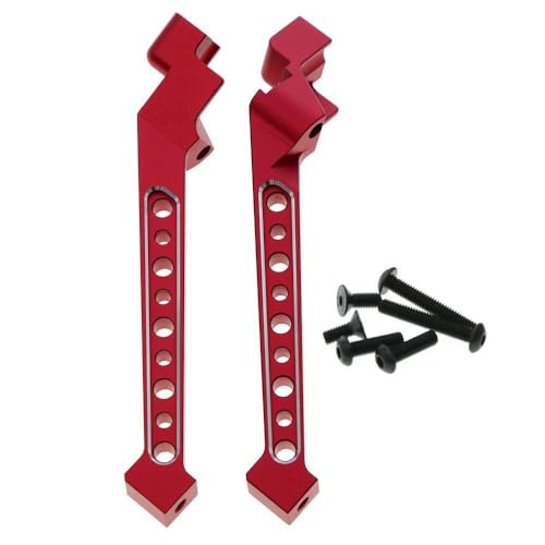 Hinteres Fahrgestell aus Aluminiumlegierung, linke und rechte Strebe, RC-Upgrade-Teile für Traxxas 1/8 4WD SLEDG RC Auto (rot) von JUSHIDE