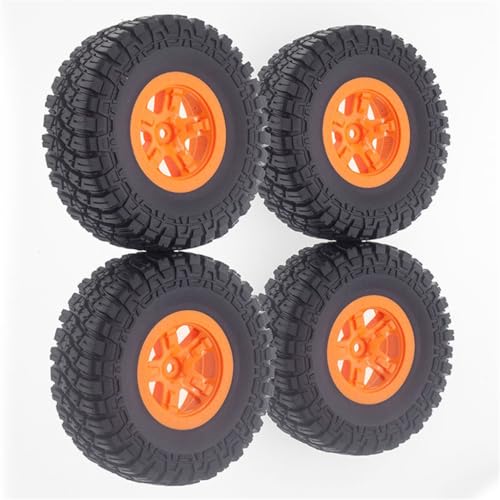 JUSHIDE 4 Stück RC Auto Gummirad Reifen Größe 120 x 47 mm Sechskant-Nabe 12 mm RC Ersatzteile für 1/10 Kurzstrecken-LKW Slash Remo Hobby RC Auto (Orange) von JUSHIDE