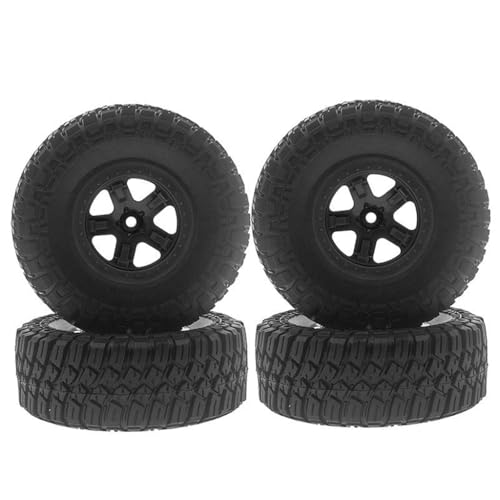 JUSHIDE 4 Stück RC Auto Gummirad Reifen Größe 120 x 47 mm Sechskant-Nabe 12 mm RC Ersatzteile für 1/10 Kurzstrecken-LKW Slash Remo Hobby RC Auto (schwarz) von JUSHIDE