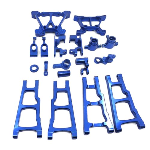 Lenkbecher-Lenkgruppe, Aluminiumlegierung, Querlenker, RC-Upgrade-Teile-Set für Traxxas Slash 4x4 RC Auto (blau) von JUSHIDE