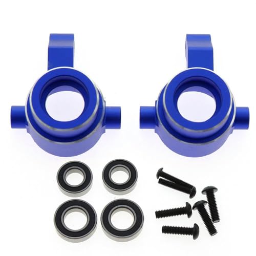 Lenkbecher aus Aluminiumlegierung mit Kugellager, RC-Upgrade-Teile-Set für Traxxas 1/8 4WD SLEDG RC Auto (blau) von JUSHIDE