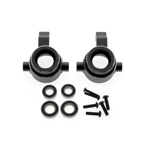 Lenkbecher aus Aluminiumlegierung mit Kugellager, RC-Upgrade-Teile-Set für Traxxas 1/8 4WD SLEDG RC Auto (schwarz) von JUSHIDE