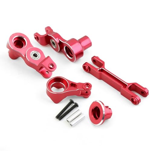 Lenkgruppe aus Aluminiumlegierung für TRAXXAS 1/5 X-MAXX RC Auto (rot) von JUSHIDE