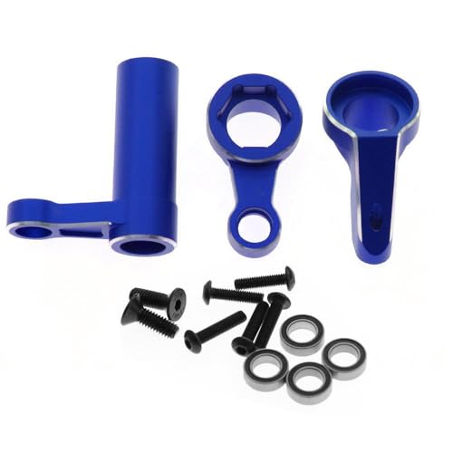 Lenkgruppe aus Aluminiumlegierung mit Kugellager, RC-Upgrade-Teile für Traxxas 1/8 4WD SLEDG RC Auto (blau) von JUSHIDE