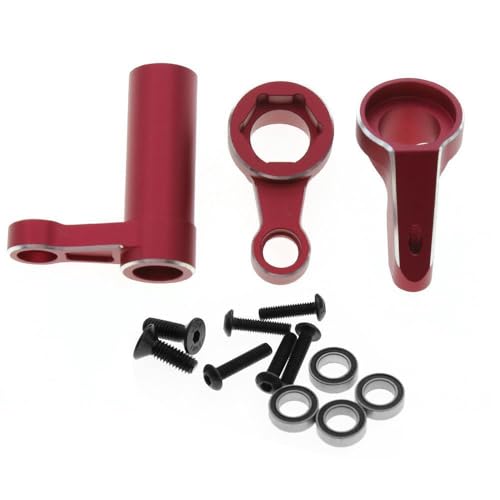 Lenkgruppe aus Aluminiumlegierung mit Kugellager, RC-Upgrade-Teile für Traxxas 1/8 4WD SLEDG RC Auto (rot) von JUSHIDE