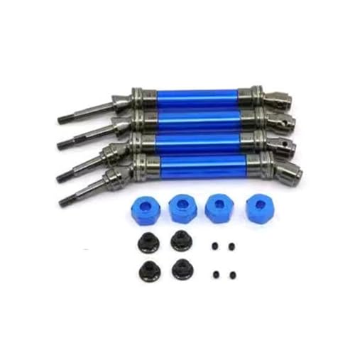 Metall Vorne und Hinten CVD Antriebswelle Achse #6851X #6852X mit Rad Hex Adapter RC Upgrade Teile für TRAXXAS Slash 4x4 RC Car (Dunkelblau) von JUSHIDE