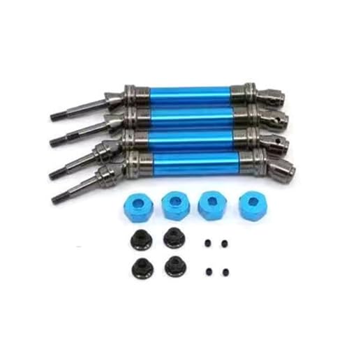 Metall Vorne und Hinten CVD Antriebswelle Achse #6851X #6852X mit Rad Hex Adapter RC Upgrade Teile für TRAXXAS Slash 4x4 RC Car (Himmelblau) von JUSHIDE