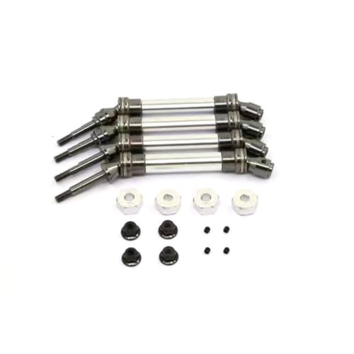Metall Vorne und Hinten CVD Antriebswelle Achse #6851X #6852X mit Rad Hex Adapter RC Upgrade Teile für TRAXXAS Slash 4x4 RC Car (Silber) von JUSHIDE