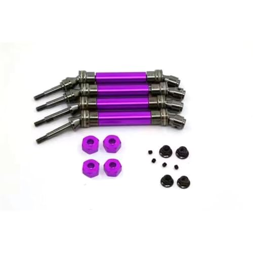 Metall Vorne und Hinten CVD Antriebswelle Achse #6851X #6852X mit Rad Hex Adapter RC Upgrade Teile für TRAXXAS Slash 4x4 RC Car (lila) von JUSHIDE