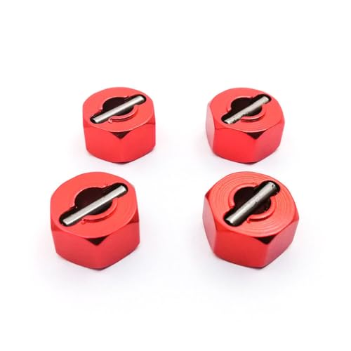 Rad-Sechskant-Adapter aus Aluminiumlegierung, 12 mm, RC-Upgrade-Teile für Traxxas Slash RC Auto, Rot, 4 Stück Rad-Sechskant-Adapter aus Aluminiumlegierung, 12 mm, RC-Upgrade-Teile für Traxxas Slash RC Auto, Rot, 4 Stück von JUSHIDE