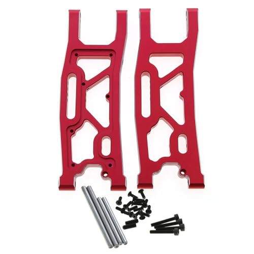 Vordere Querlenker aus Aluminiumlegierung, RC-Upgrade-Teile für Traxxas 1/8 4WD SLEDG RC Auto (rot) von JUSHIDE