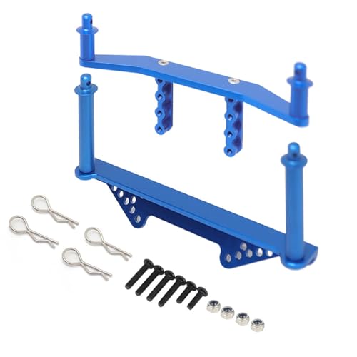 Vordere und hintere Autoschale aus Aluminiumlegierung, RC-Upgrade-Teile für Traxxas 1/10 Slash 2WD RC Auto (blau) von JUSHIDE