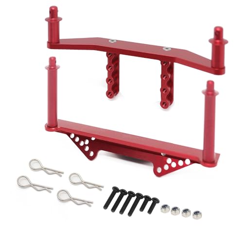 Vordere und hintere Autoschale aus Aluminiumlegierung, RC-Upgrade-Teile für Traxxas 1/10 Slash 2WD RC Auto (rot) von JUSHIDE