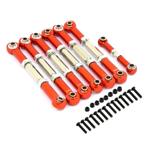Zugstangen-Gestänge-Set aus Aluminiumlegierung, RC-Upgrade-Teile für TRAXXAS 1/10 Slash 2WD RC Auto (rot) von JUSHIDE