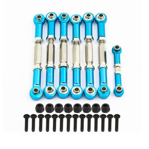 Zugstangen-Gestänge-Set aus Aluminiumlegierung, RC-Upgrade-Teile für Traxxas 1/10 Slash 2WD RC Auto (Himmelblau) von JUSHIDE