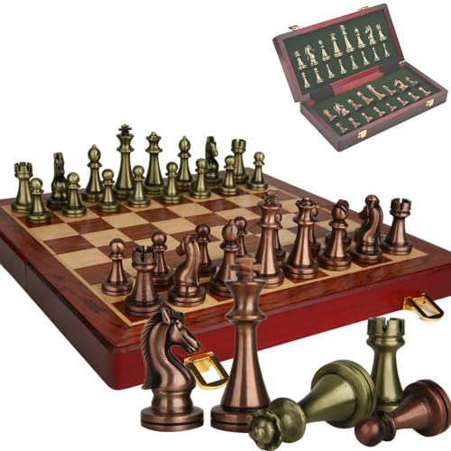 internationales Schach Klappschachspiel Vollmetall mit magnetischen Schachfiguren Brettspiel Premium Schachspiel 2 Personen Geschenk für Erwachsene Schach Chess internationales Schach Klappschachspiel Vollmetall mit magnetischen Schachfiguren Brettspiel Premium Schachspiel 2 Personen Geschenk für Erwachsene Schach Chess von JUSKAQZYI