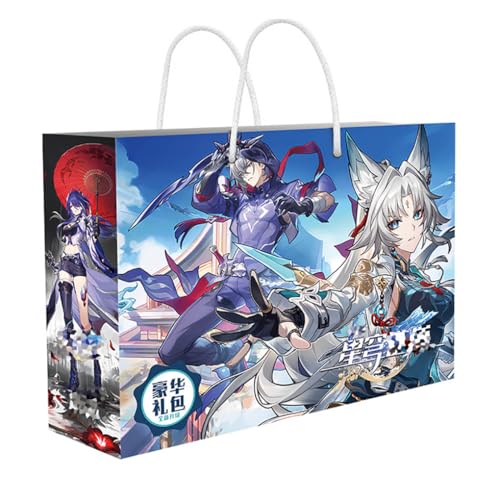 16 Honkai Stars Rail Lucky Bag Deko | Spiel Figur Acryl Stand, Aufkleber, Karten, Armband, Poster, Abzeichen, Lesezeichen | Honkai Stars Rail Merch Box Set von JUSONGKWCP