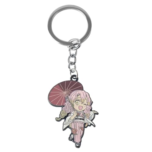 2 Pcs Kimetsus No Mitsuri Schlüsselanhänger Halskette Anime Ghost Killing KanrojiMitsuri Figur Cosplay Accessories Metall Anhänger Jewelry (2) von JUSONGKWCP