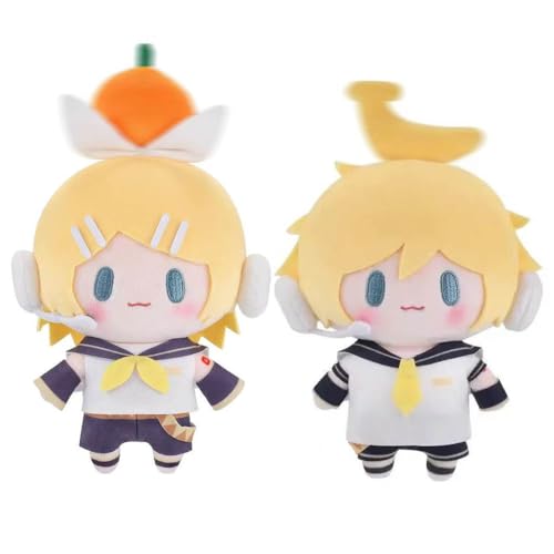2 Pcs Projects Sekais Plushies Projects Sekais Figur Len and Rin Niedlich Plüschpuppe 15cm Projects Sekais Kuscheltier Deko Geburtstag von JUSONGKWCP