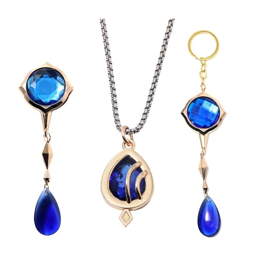 3 Gen Shin Furina Schlüsselanhänger Halskette Abzeichen Set Game Figuren Furina Cosplay Accessories Anhänger Kette Kostüm Jewellery von JUSONGKWCP