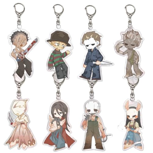 8 Pcs Dead Daylight Schlüsselanhänger Game Figur Cosplay Zubehör Deads by Daylights Acryl Anhänger for Fans von JUSONGKWCP