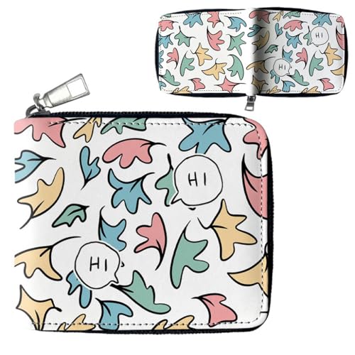 Heartstoppers PU Leder Geldbörse | Stilvolle Bifold Kartenhalter Kleine Geldbörse Mit Reißverschluss Münztasche | Multicard Wallets Münzgeldbörse Für Bargeld, Münzen, Karten (Mehrfarbig-1) von JUSONGKWCP