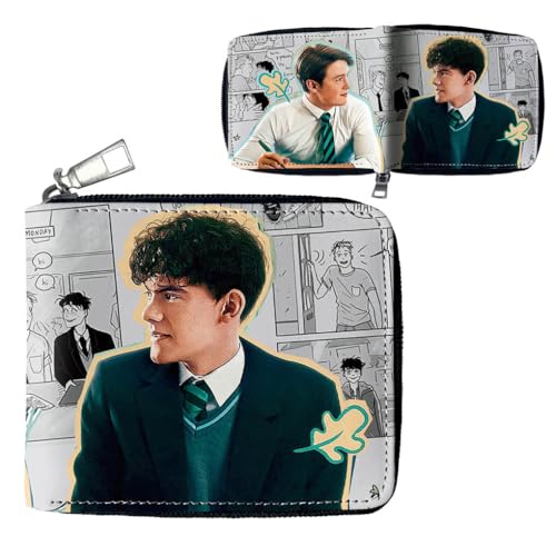 Heartstoppers PU Leder Geldbörse | Stilvolle Bifold Kartenhalter Kleine Geldbörse Mit Reißverschluss Münztasche | Multicard Wallets Münzgeldbörse Für Bargeld, Münzen, Karten (Mehrfarbig-3) von JUSONGKWCP